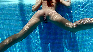 Tiffany Blonde Perfect Round Booty teen 18+ Swims Underwater And Undresses